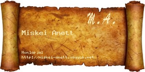 Miskei Anett névjegykártya